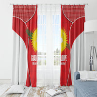 Guadeloupe Football Window Curtain Allez Les Gwada Boys Red Color