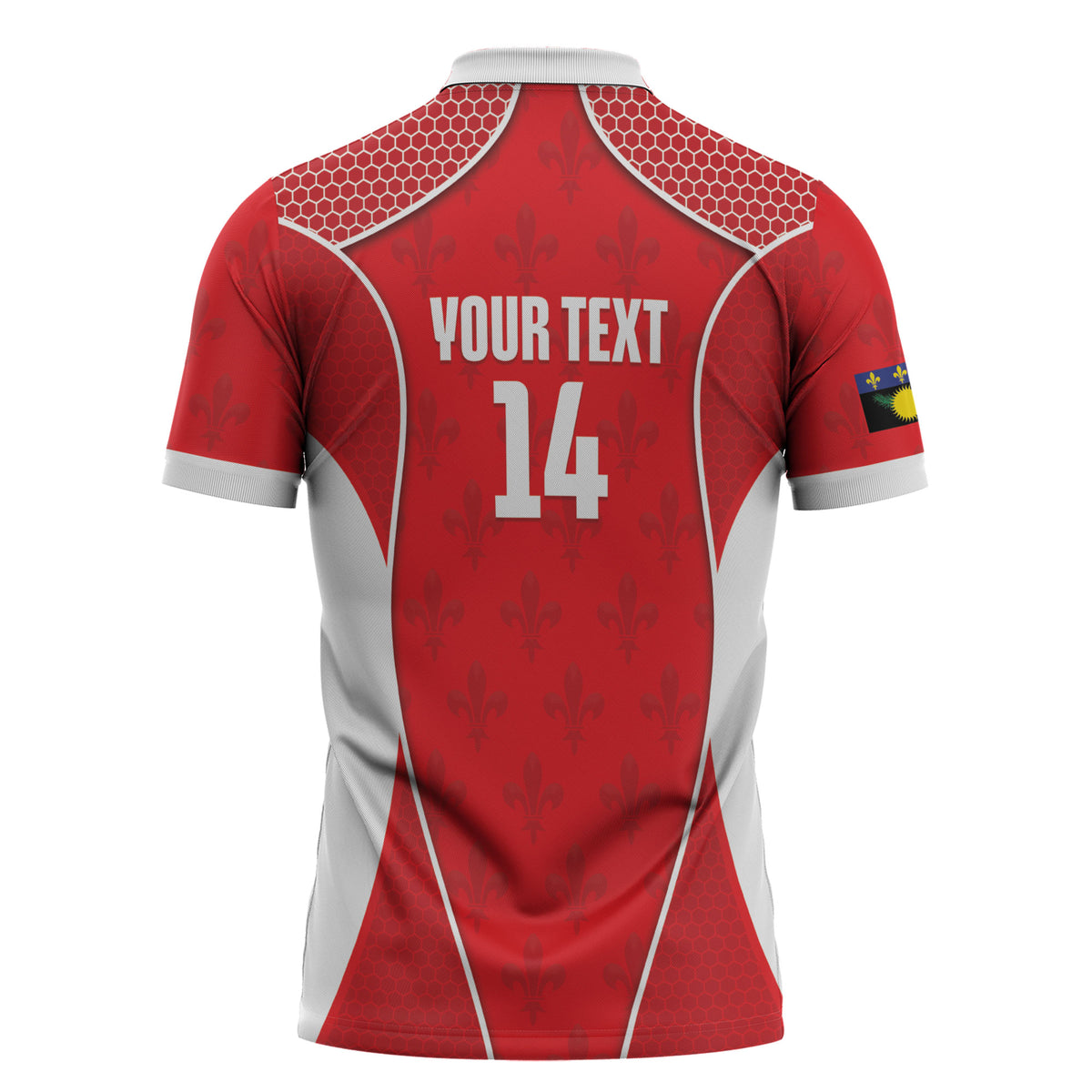 Guadeloupe Football Custom Zipper Polo Shirt Allez Les Gwada Boys Red Color