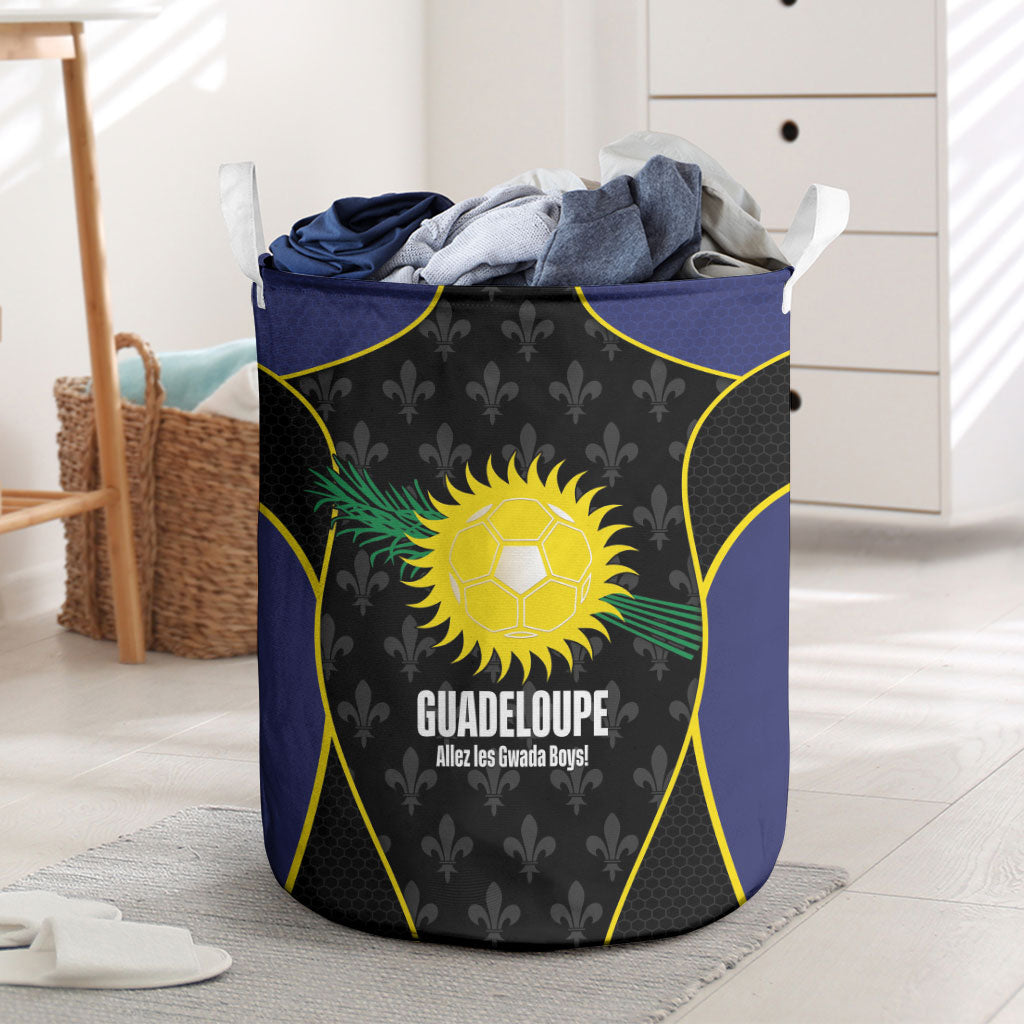 Guadeloupe Football Laundry Basket Allez Les Gwada Boys Flag Color