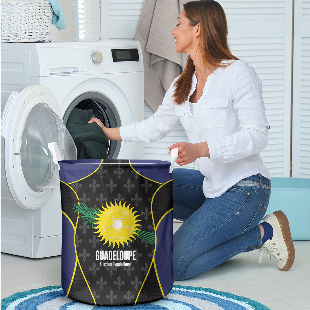 Guadeloupe Football Laundry Basket Allez Les Gwada Boys Flag Color