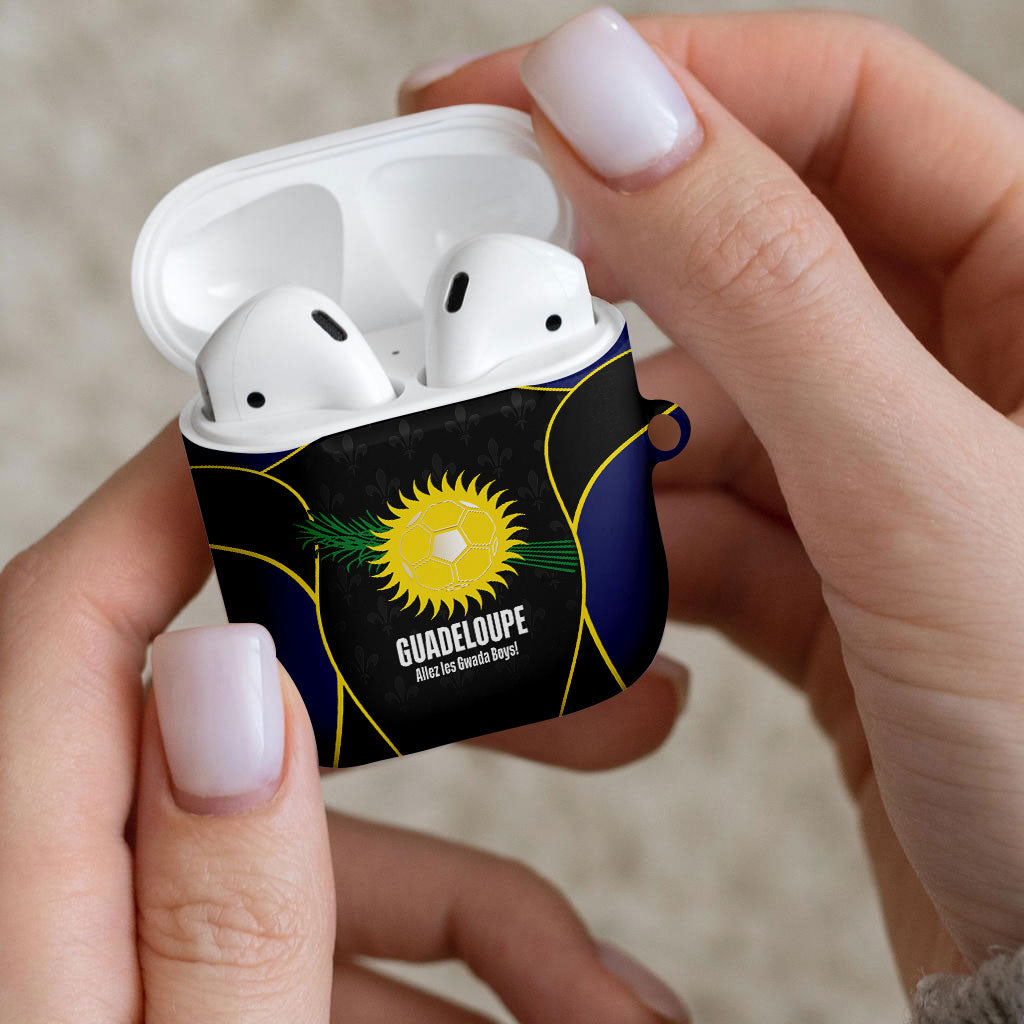 Guadeloupe Football AirPods Case Allez Les Gwada Boys Flag Color