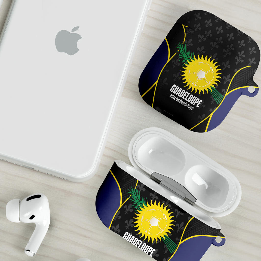 Guadeloupe Football AirPods Case Allez Les Gwada Boys Flag Color