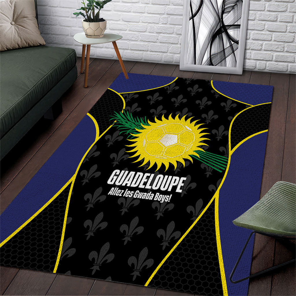 Guadeloupe Football Area Rug Allez Les Gwada Boys Flag Color