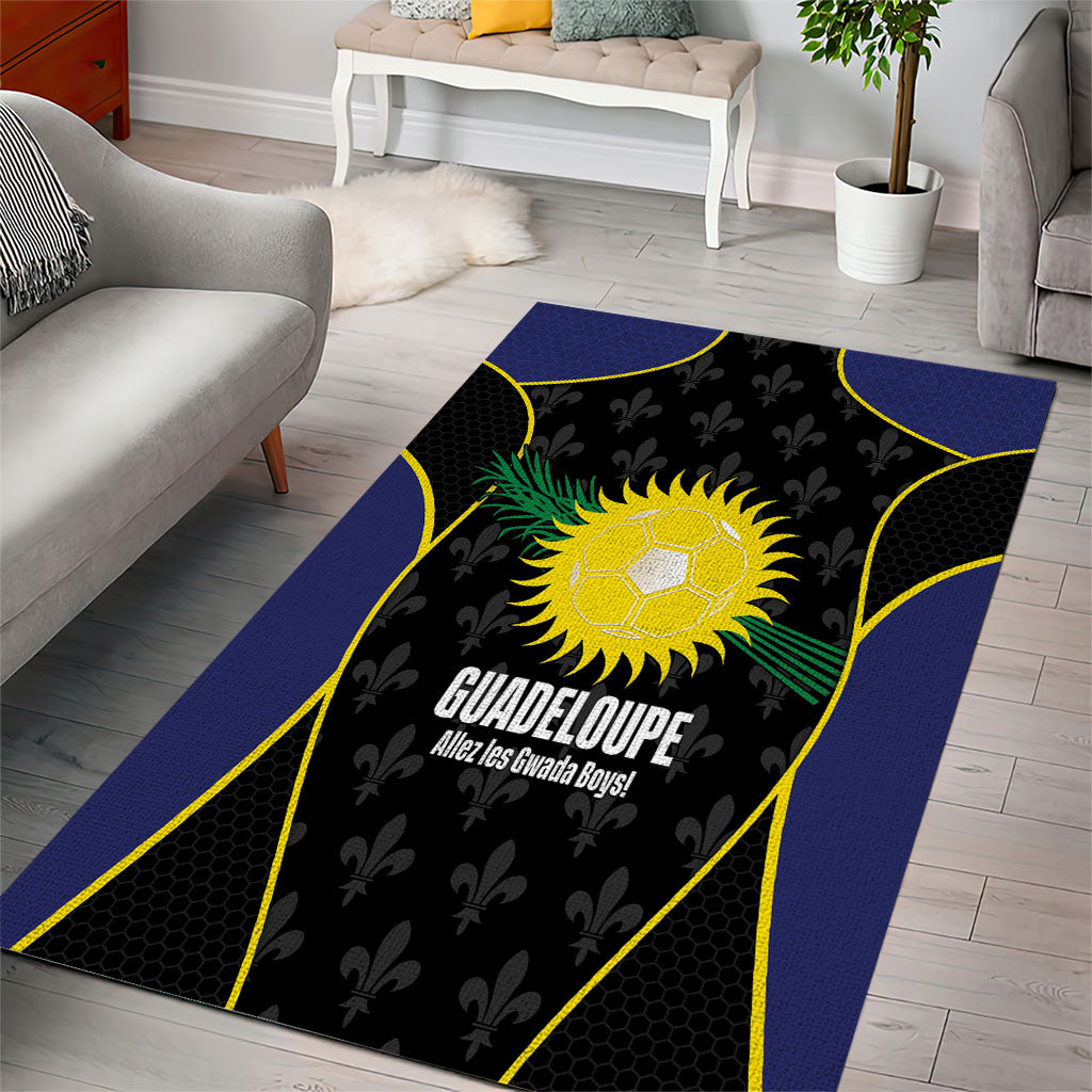 Guadeloupe Football Area Rug Allez Les Gwada Boys Flag Color