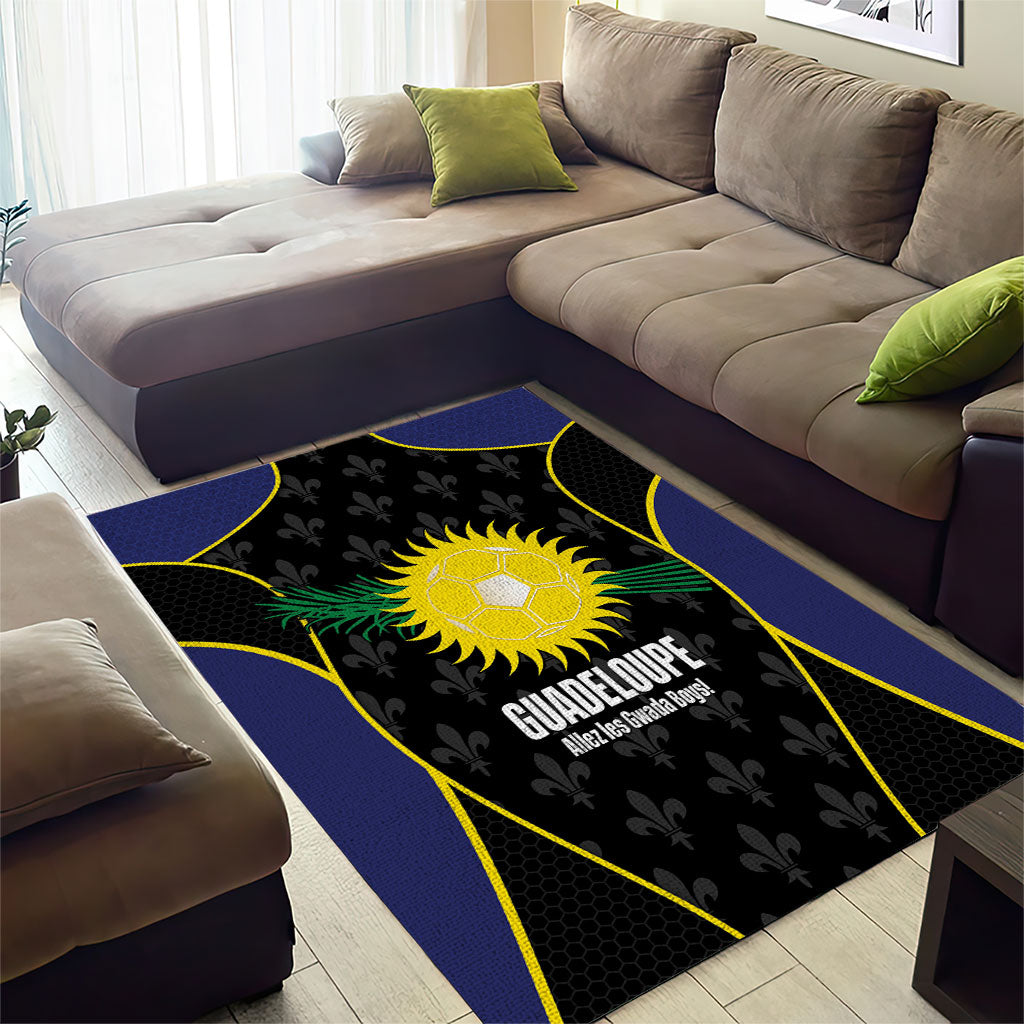 Guadeloupe Football Area Rug Allez Les Gwada Boys Flag Color