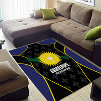 Guadeloupe Football Area Rug Allez Les Gwada Boys Flag Color