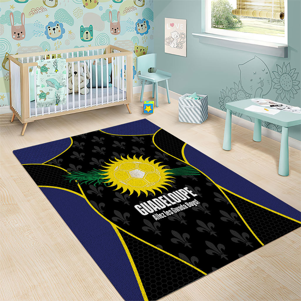Guadeloupe Football Area Rug Allez Les Gwada Boys Flag Color