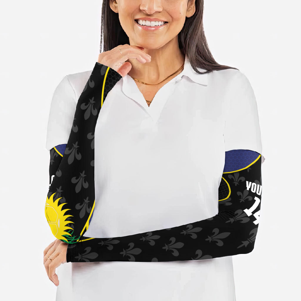 Guadeloupe Football Custom Arm Sleeves Allez Les Gwada Boys Flag Color