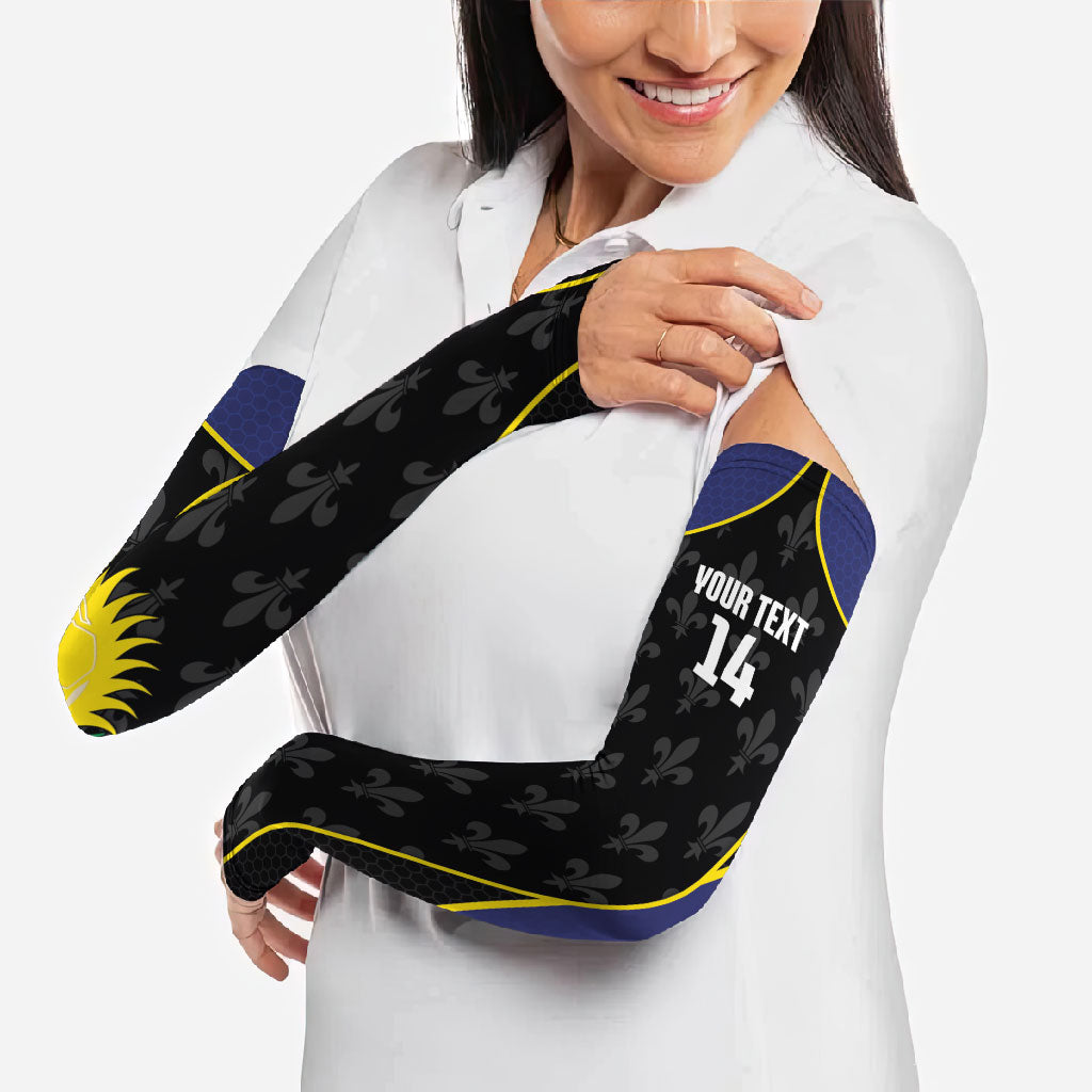 Guadeloupe Football Custom Arm Sleeves Allez Les Gwada Boys Flag Color