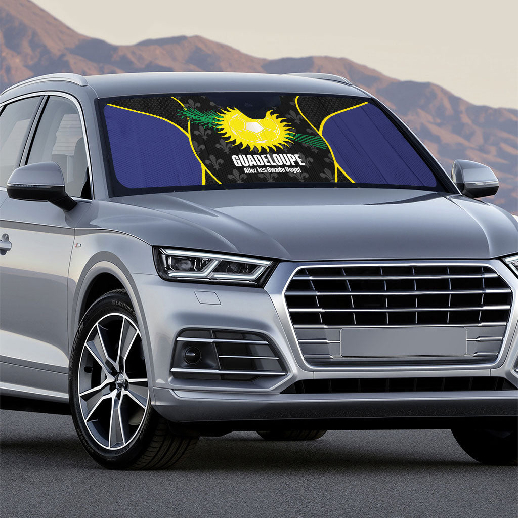 Guadeloupe Football Auto Sun Shade Allez Les Gwada Boys Flag Color