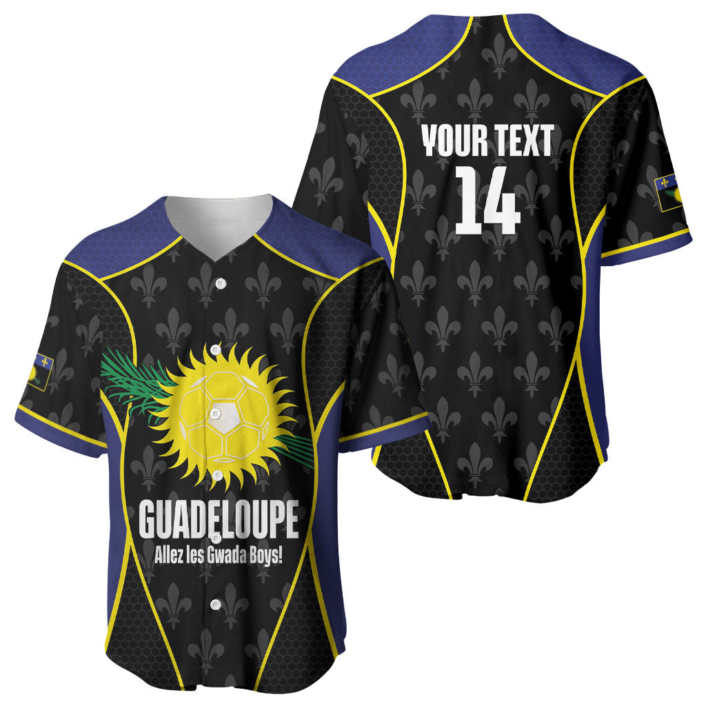 Guadeloupe Football Custom Baseball Jersey Allez Les Gwada Boys Flag Color