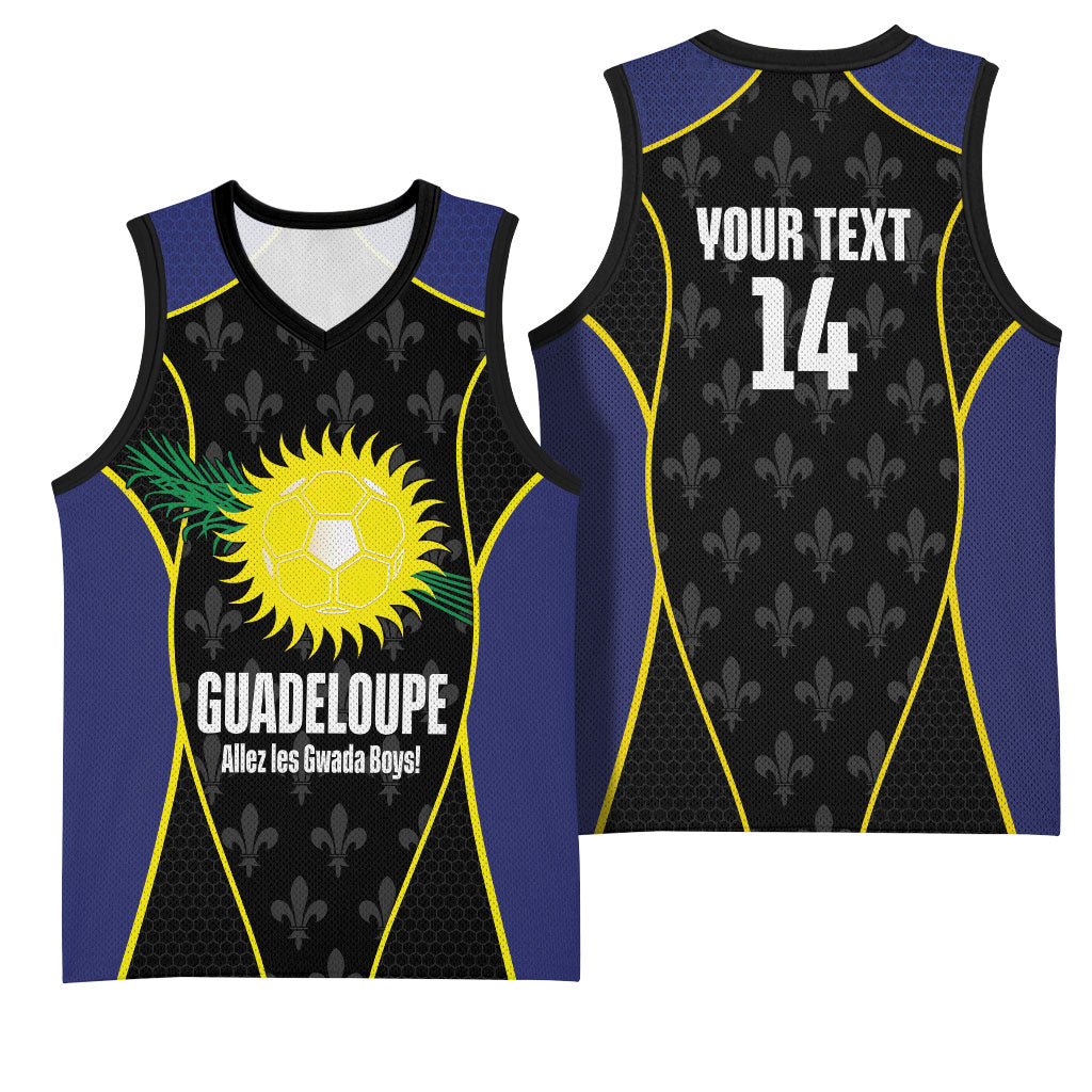 Guadeloupe Football Custom Basketball Jersey Allez Les Gwada Boys Flag Color