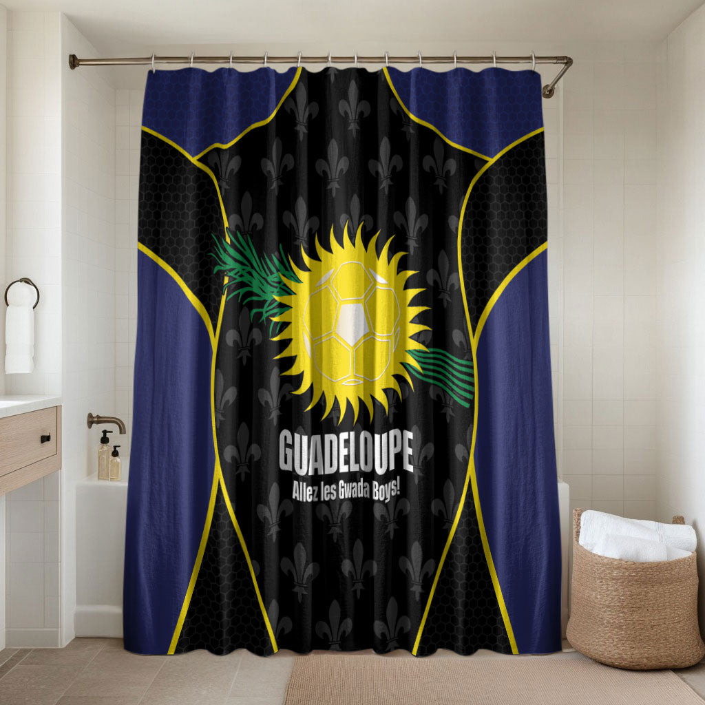 Guadeloupe Football Bathroom Set Allez Les Gwada Boys Flag Color