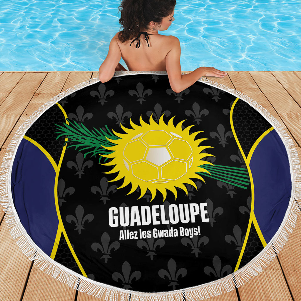 Guadeloupe Football Beach Blanket Allez Les Gwada Boys Flag Color