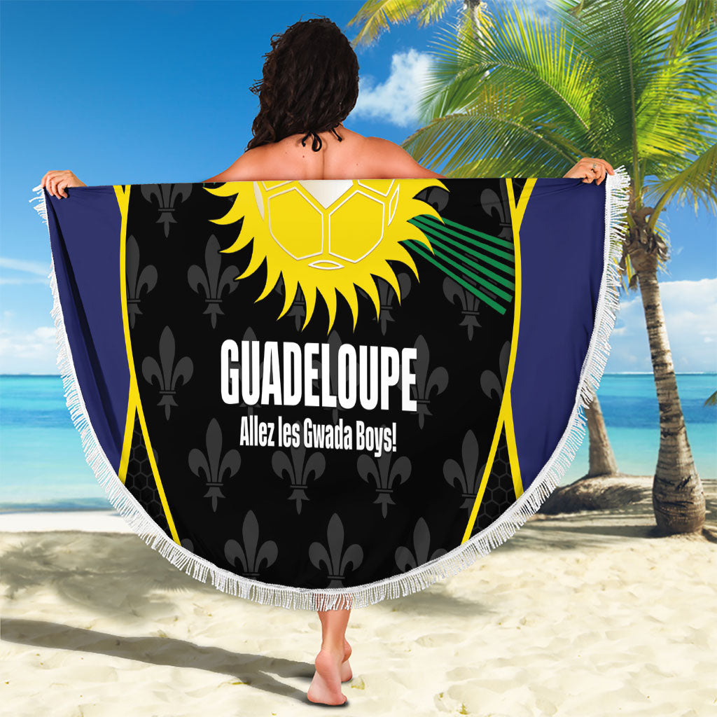 Guadeloupe Football Beach Blanket Allez Les Gwada Boys Flag Color