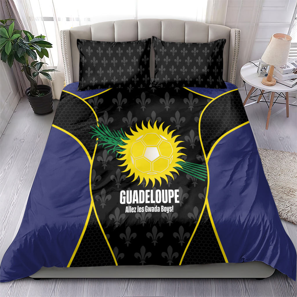 Guadeloupe Football Bedding Set Allez Les Gwada Boys Flag Color
