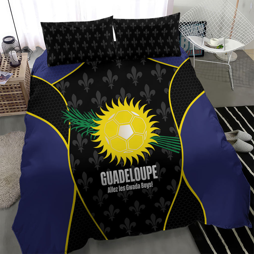 Guadeloupe Football Bedding Set Allez Les Gwada Boys Flag Color