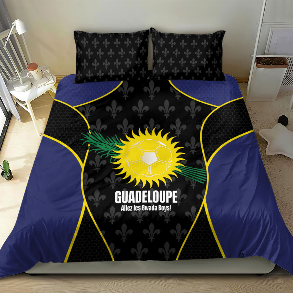 Guadeloupe Football Bedding Set Allez Les Gwada Boys Flag Color