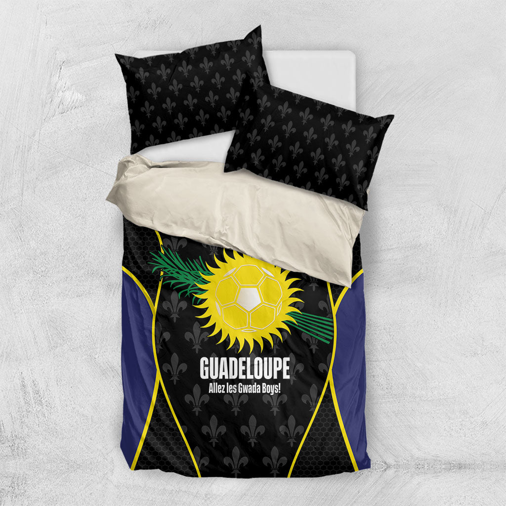 Guadeloupe Football Bedding Set Allez Les Gwada Boys Flag Color
