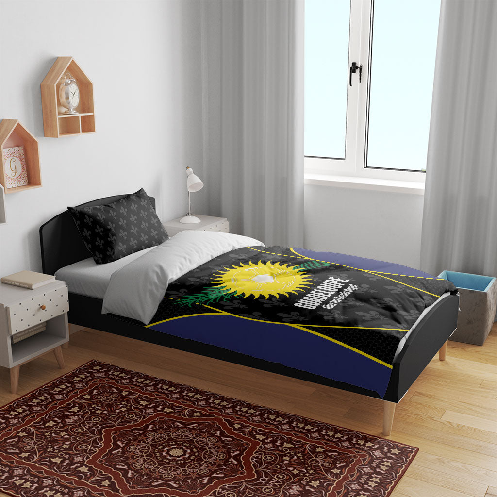 Guadeloupe Football Bedding Set Allez Les Gwada Boys Flag Color