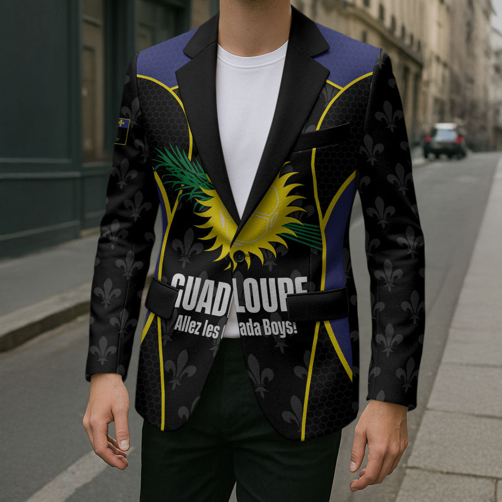 Guadeloupe Football Custom Blazer Allez Les Gwada Boys Flag Color