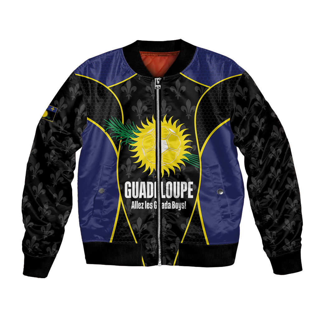 Guadeloupe Football Custom Bomber Jacket Allez Les Gwada Boys Flag Color