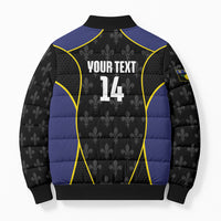 Guadeloupe Football Custom Bomber Puffer Jacket Allez Les Gwada Boys Flag Color