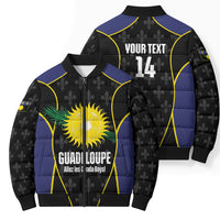 Guadeloupe Football Custom Bomber Puffer Jacket Allez Les Gwada Boys Flag Color