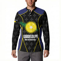 Guadeloupe Football Custom Button Sweatshirt Allez Les Gwada Boys Flag Color