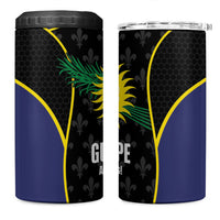 Guadeloupe Football 4 in 1 Can Cooler Tumbler Allez Les Gwada Boys Flag Color