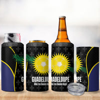 Guadeloupe Football 4 in 1 Can Cooler Tumbler Allez Les Gwada Boys Flag Color