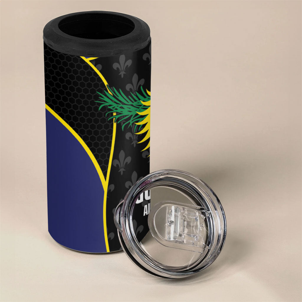 Guadeloupe Football 4 in 1 Can Cooler Tumbler Allez Les Gwada Boys Flag Color