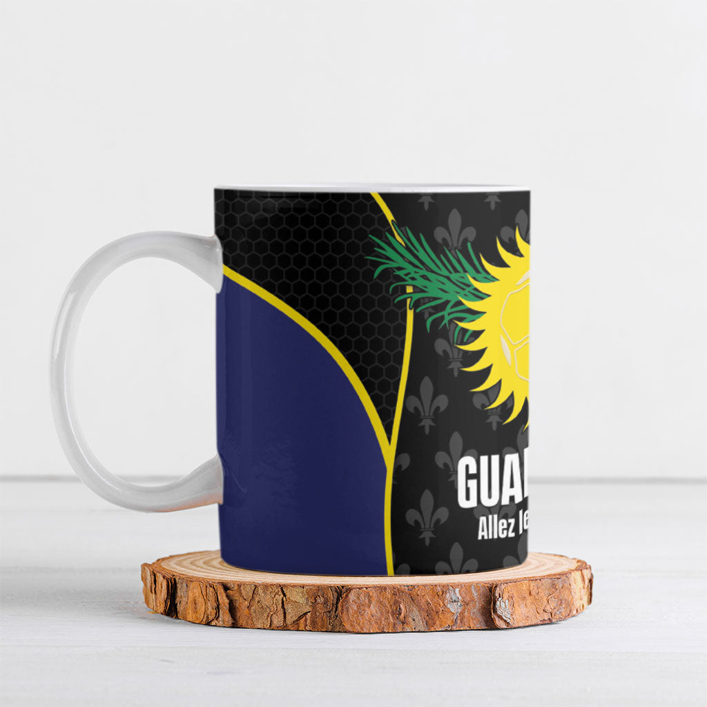 Guadeloupe Football Ceramic Mug Allez Les Gwada Boys Flag Color
