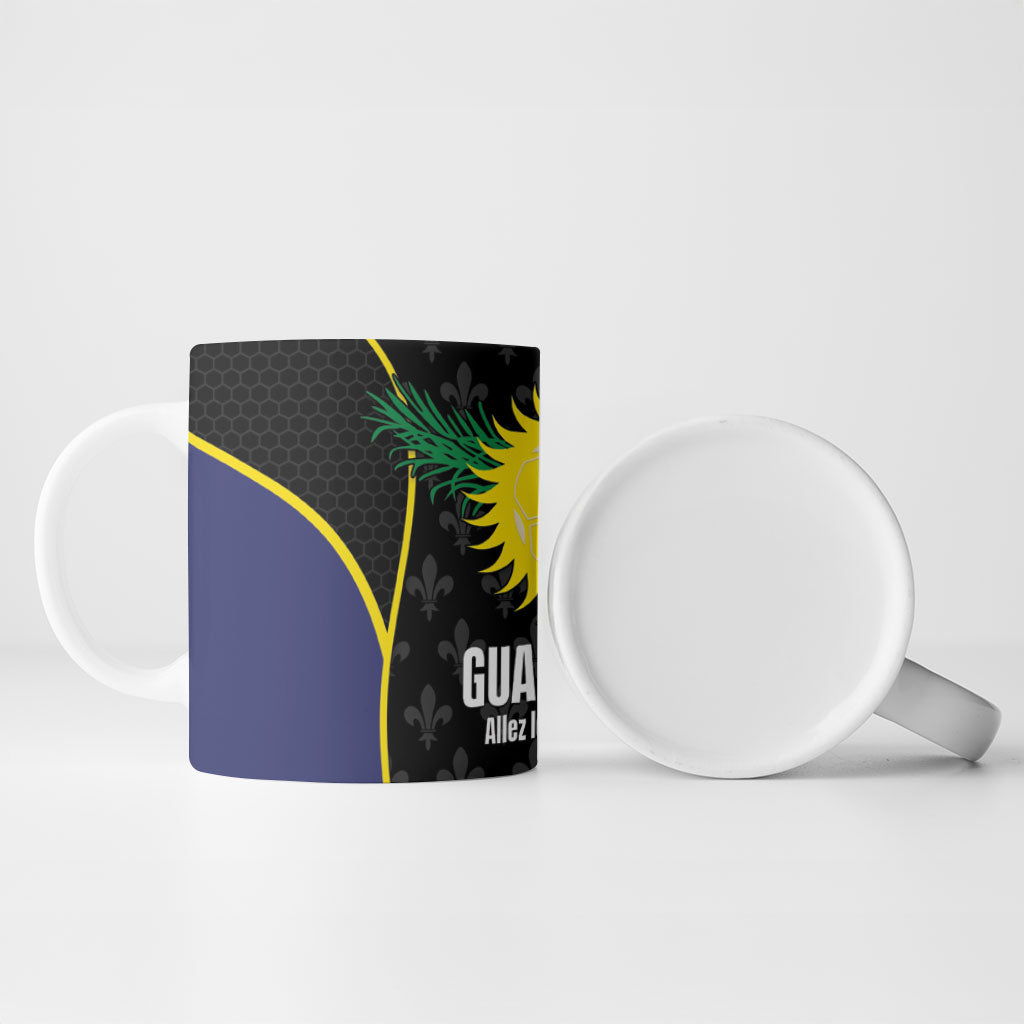 Guadeloupe Football Ceramic Mug Allez Les Gwada Boys Flag Color