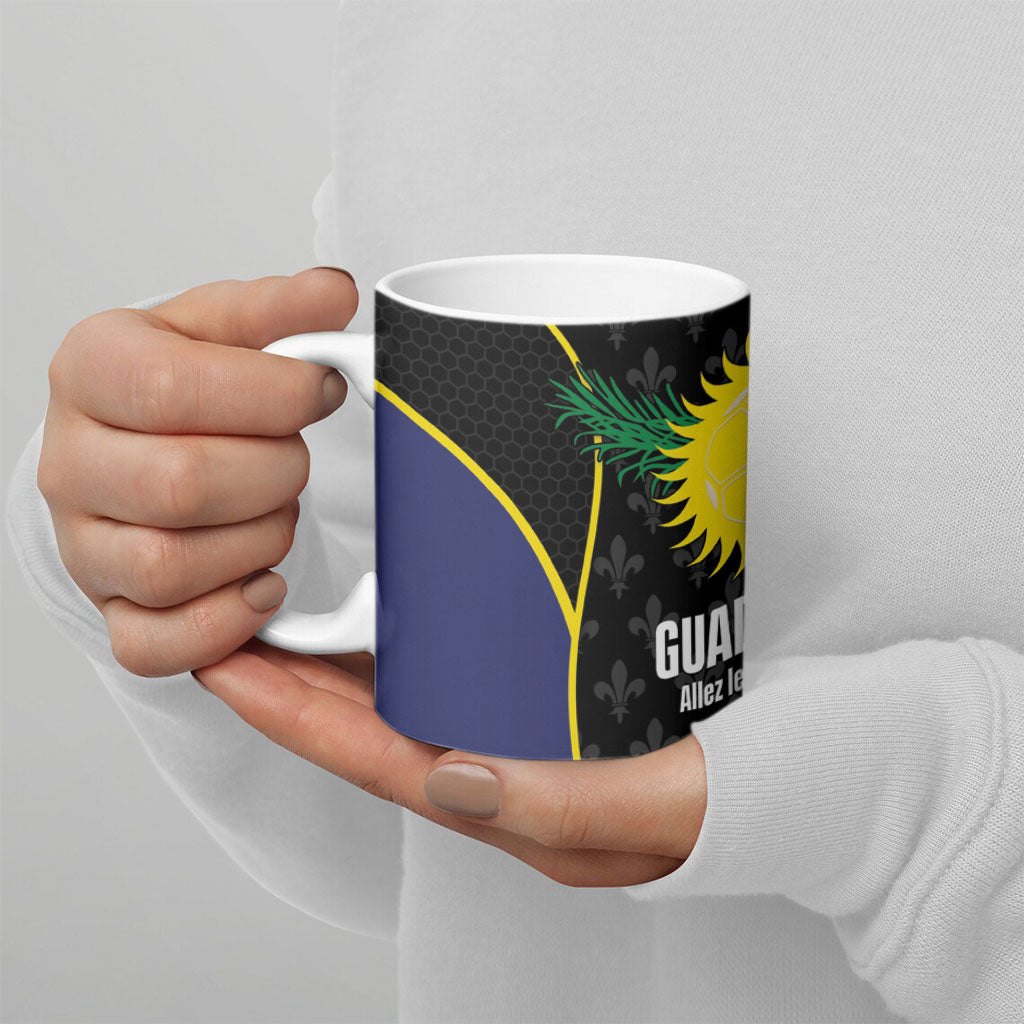 Guadeloupe Football Ceramic Mug Allez Les Gwada Boys Flag Color