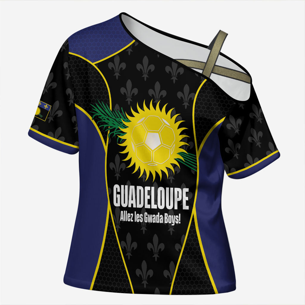 Guadeloupe Football Custom Cross Shoulder Shirt Allez Les Gwada Boys Flag Color