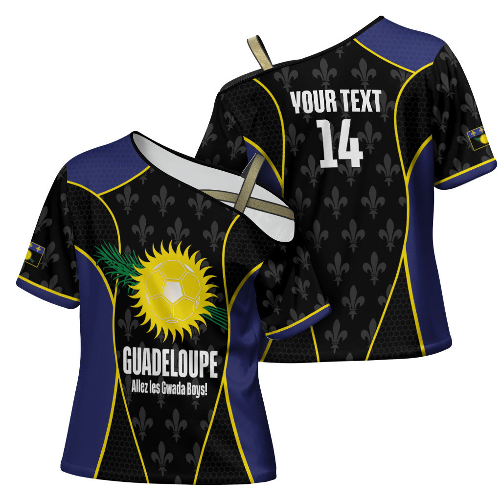 Guadeloupe Football Custom Cross Shoulder Shirt Allez Les Gwada Boys Flag Color