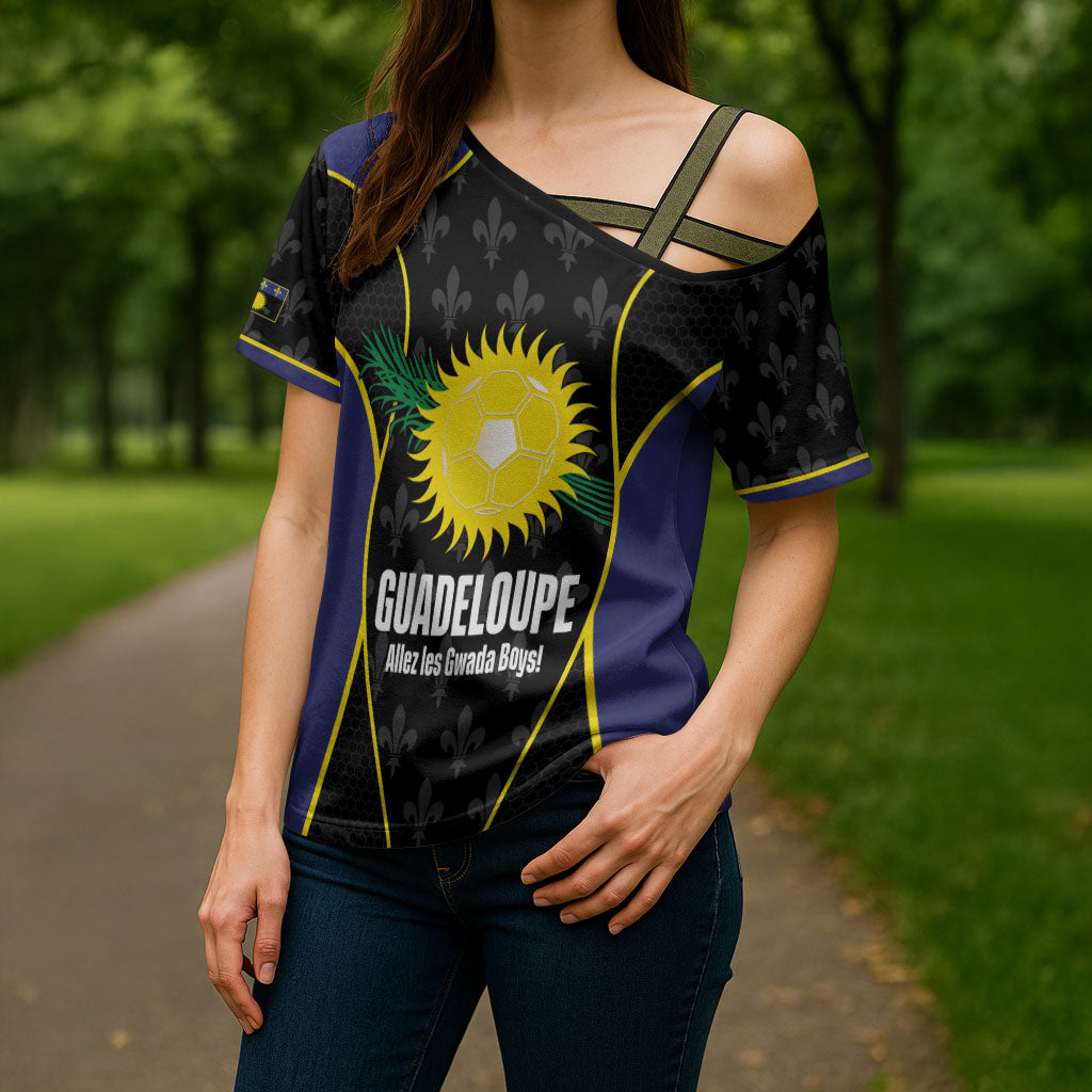 Guadeloupe Football Custom Cross Shoulder Shirt Allez Les Gwada Boys Flag Color