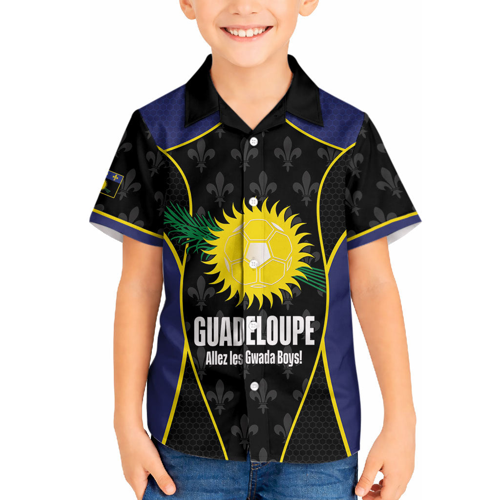 Guadeloupe Football Custom Hawaiian Shirt Allez Les Gwada Boys Flag Color