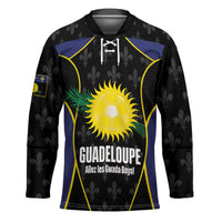 Guadeloupe Football Custom Hockey Jersey Allez Les Gwada Boys Flag Color