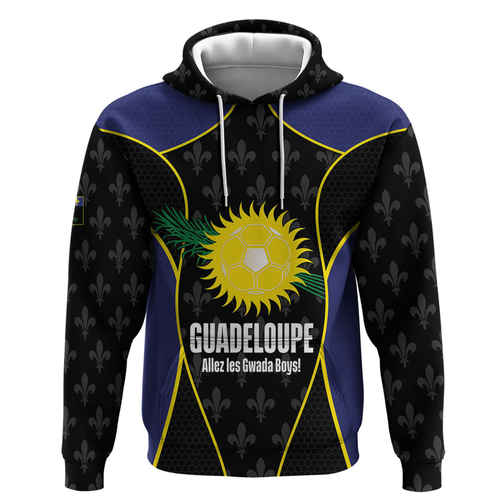 Guadeloupe Football Custom Hoodie Allez Les Gwada Boys Flag Color