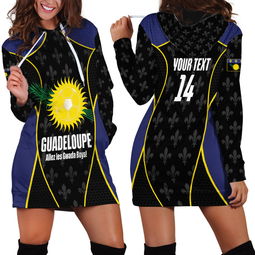 Guadeloupe Football Custom Hoodie Dress Allez Les Gwada Boys Flag Color