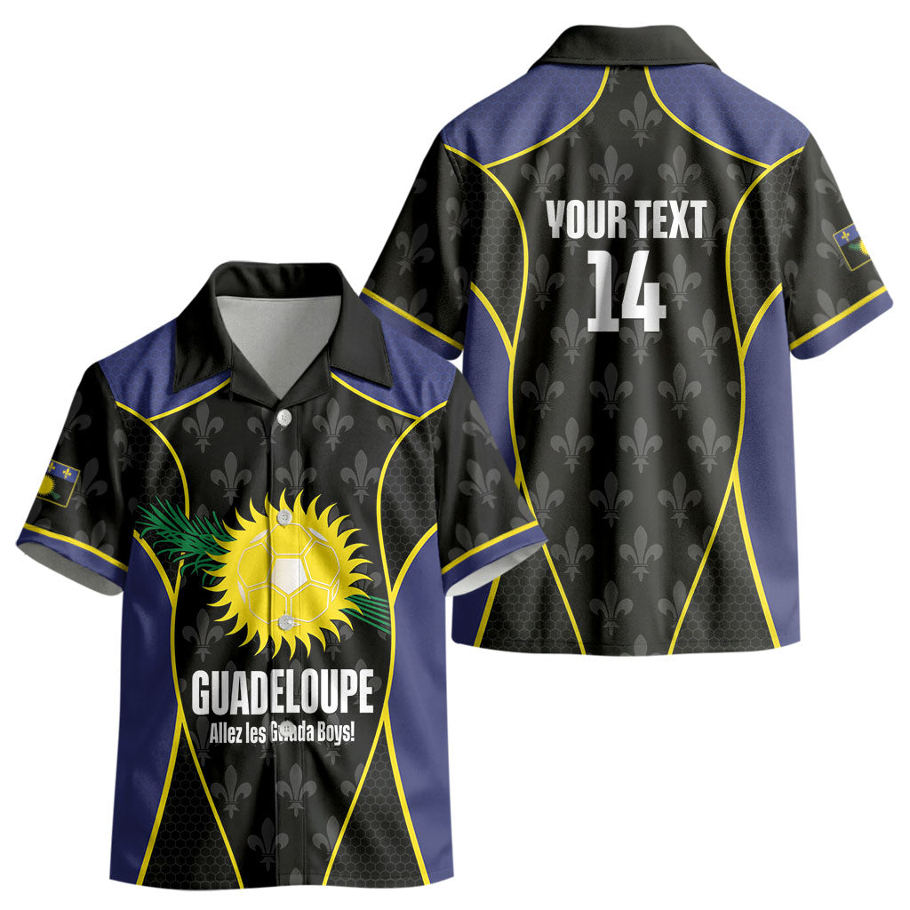 Guadeloupe Football Custom Kid Hawaiian Shirt Allez Les Gwada Boys Flag Color