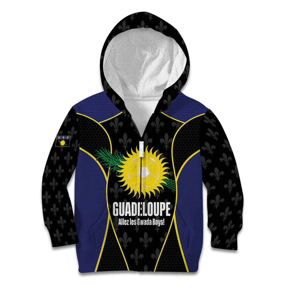 Guadeloupe Football Custom Kid Hoodie Allez Les Gwada Boys Flag Color