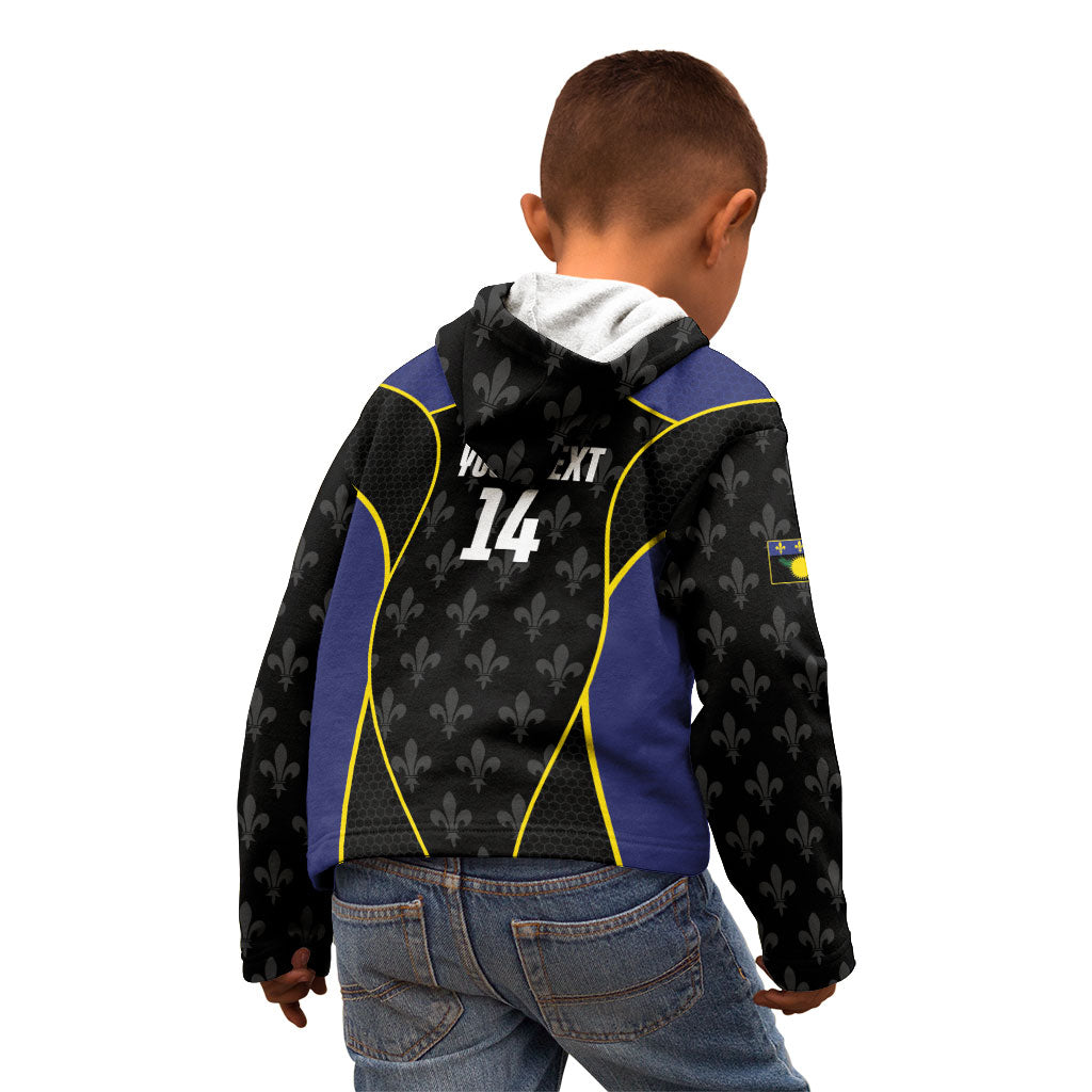 Guadeloupe Football Custom Kid Hoodie Allez Les Gwada Boys Flag Color