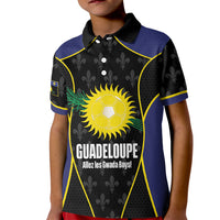 Guadeloupe Football Custom Kid Polo Shirt Allez Les Gwada Boys Flag Color