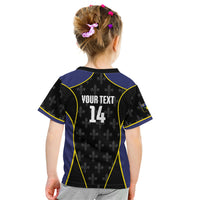 Guadeloupe Football Custom Kid T Shirt Allez Les Gwada Boys Flag Color