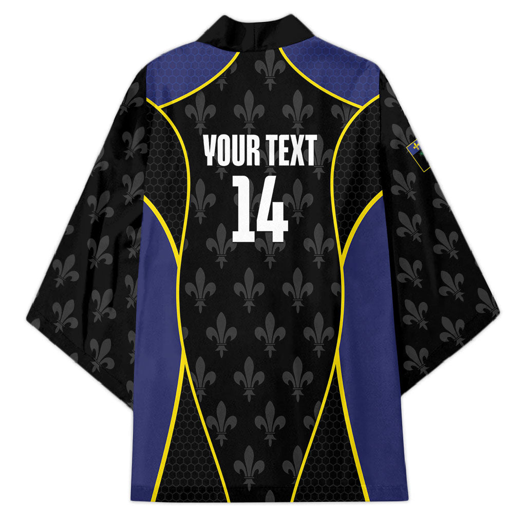 Guadeloupe Football Custom Kimono Allez Les Gwada Boys Flag Color