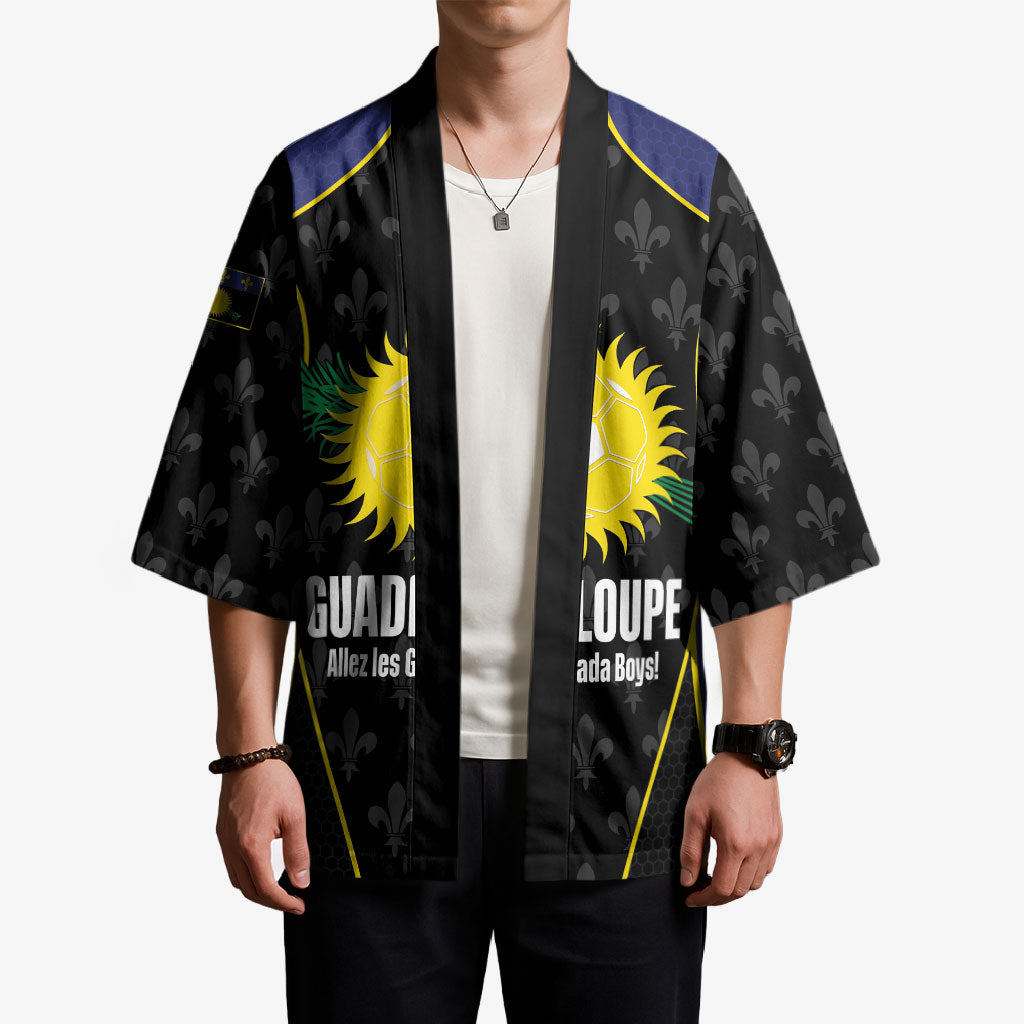 Guadeloupe Football Custom Kimono Allez Les Gwada Boys Flag Color