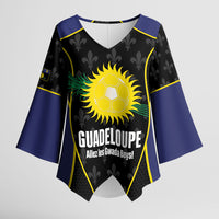 Guadeloupe Football Custom Kimono Sleeve Blouse Allez Les Gwada Boys Flag Color